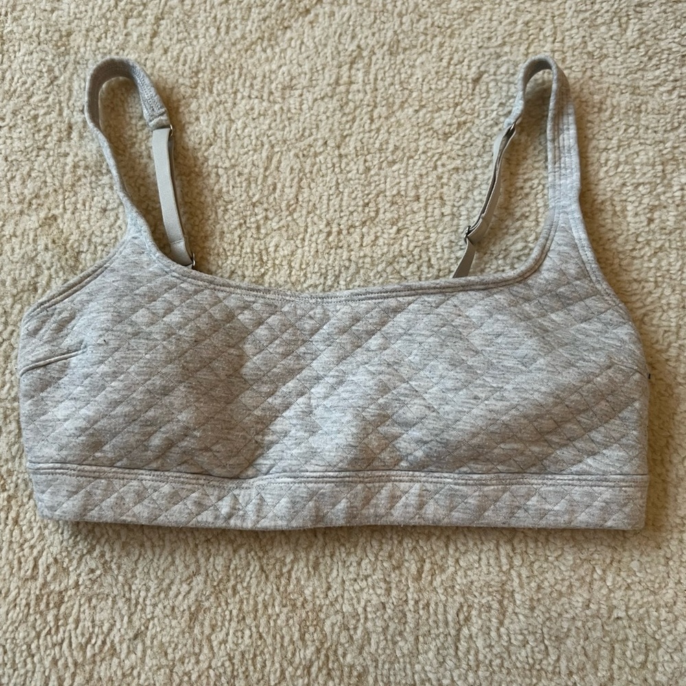Gray Quilted Women's Bralette